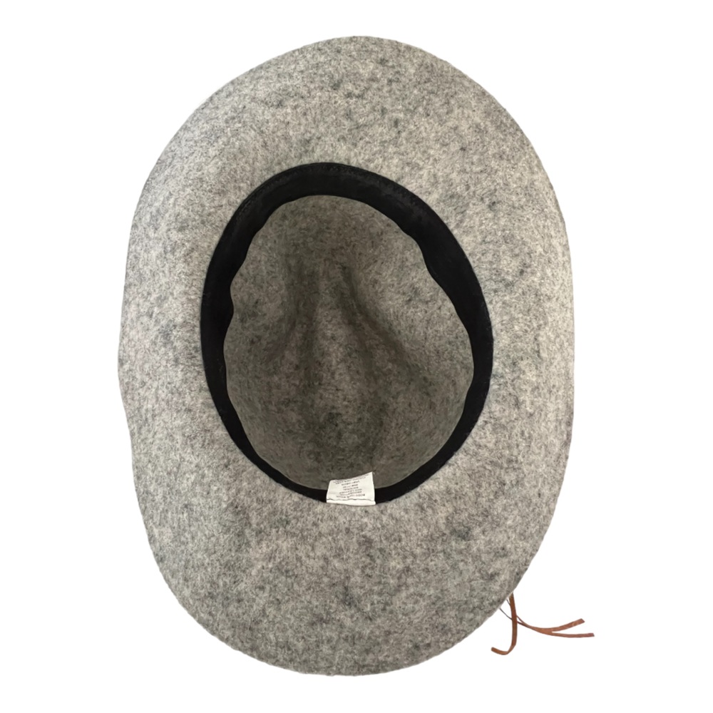 Felt wool fedora 100% Wool Hat womens leather Boho L rancher - Picture 7 of 16
